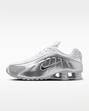 Nike Shox R4 SE Metallic Silver White Grey Athletic Sneaker IR5163-001 Men Sizes picture