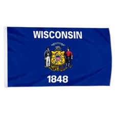 3x5 State of Wisconsin Flag 3'x5' House Banner Power Polyester grommets premium picture