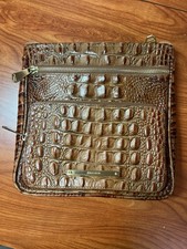 Brahmin Crossbody Handbag pecan Croc Embossed Leather picture