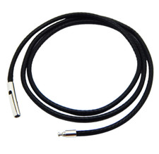3mm Black Rope Leather Cord Chain Necklace Stainless Steel Clasp 12-36 inch picture