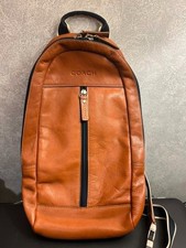 COACH Heritage Web Leather Sling Bag Leather Bown C1361-F70811 picture