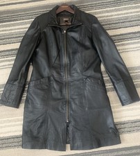 Vintage Danier Black Leather Pant Coat Removable liner Size M 8-10 Butter Soft picture