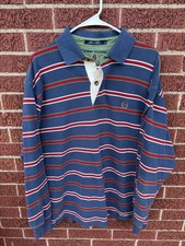Vtg Tommy Hilfiger Crest Mens XL Long Sleeve Rugby Shirt Striped Blue Red Green picture