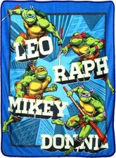 TMNT Teenage Mutant Ninja Turtles Silky Soft Throw Blanket 40