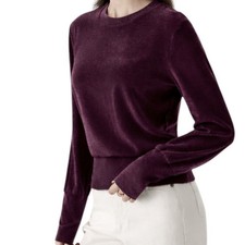 OGL ProWarm Cozy Brushed Elevated Crew Neck Banded Hem Brami Top Deep Fig LARGE picture