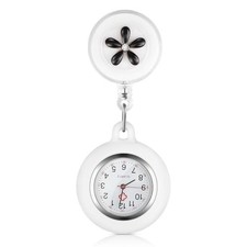 Nurse Lapel Watch Clip On Retractable Fob Flower Pattern Quartz Analog Watch picture