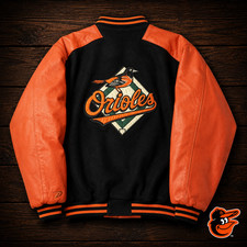 Vintage Baltimore Orioles Pro Player Wool/leather Button Letterman Sz Large picture