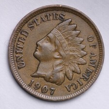 1907 Indian Head Cent Penny NICE VF / XF Sharp LIBERTY --  ** picture
