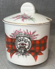 VTG ROYAL GRAFTON Cameron Tartan English Bone China JAM JAR with SLOTTED LID picture