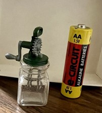 VTG DOLLHOUSE MINIATURE GLASS METAL HAND MIXER CHURN WORKS LIKE HENNIG /THUMBKIN picture