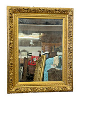 antique large hall gilt gilded ornate victorian hall mirror 1880  30x37 picture