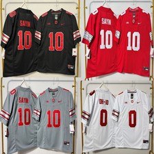 Mens 2026 New Julian Sayin #10 OH-IO #0 Ohio State Buckeyes All Stitched Jersey picture