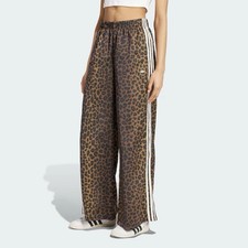 Adidas Originals Wide Leg Satin Pants Women's Lifestyle US Fit KA2666 Leopard picture