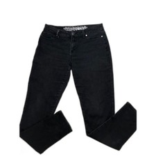 Y2K Express Midrise Straight Leg Stretch Black Jeans picture