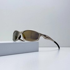Oakley Hatchet X-Metal Sunglasses Gray Frame Brown Lens Vintage Rare picture