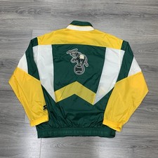 Vintage Starter Oakland Athletics A’s Windbreaker Jacket Mens Medium Rare Green picture