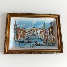 Vintage Angelo Signed Porcelain Wall Art Rialto Bridge Over Grand Canal Venice picture