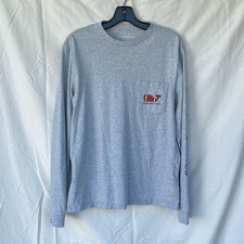 Vineyard Vines grey long sleeve pocket tee sz small football unisex 🏈 picture