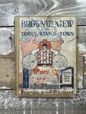 1924 Antique Children's Book “Brownie Mew in Tiddly Winks Town” Illustrated picture