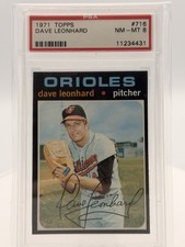 1971  TOPPS   DAVE  LEONHARD  #  716    PSA  8 picture