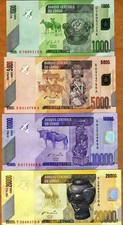SET Congo D. R. 1000;5000;10000;20000 Francs 2008-2013, P-New picture