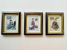 Japanese Woodblock Framed Print Reproductions  by Utagawa Kunisada I- Set of 3 picture