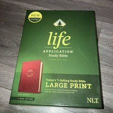 Tyndale NLT Life Application Study Bible Large Print LeatherLike Berry picture