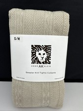 Anne Klein Sweater Knit Tights - Cotton Blend - Size Small/Medium - Beige - New picture