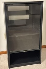 ONKYO Vintage Stereo Audio System  Cabinet, Glass Door, 2 Movable Shelves, Black picture