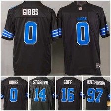 Tariffs​ Free DET Lions F.U.S.E Black Sewn Stitched Jersey. picture