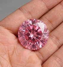 Huge 10 CT  Pink Color Round Cut VVS1 Diamond Premium Quality 14.50 MM Gemstone picture