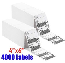4000pc (4x6) Fanfold Direct Thermal Shipping Labels for Zebra and Rollo Printers picture