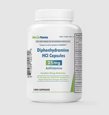 Generic Benadryl AKRON Antihistamine Diphenhydramine 25mg Caps 1000ct USA  picture