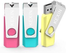 Kexin USB2.0 128GB 3Pcs Metal Swivel 360° Style Flash Drive Memory Stick U Drive picture