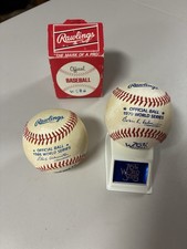Rawlings 1979 & 1985 World Series Official Baseball with Box and Stand picture