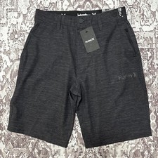 NWT Hurley Walk Shorts Heather Hybrid Logo Stretch Black Men’s Size 28 picture