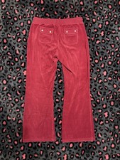 Vintage Y2K Juicy Couture Snap Button Pocket Pants Velour Maroon  picture