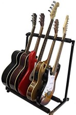 5 Guitar Stand Five Instrument Display Rack Folding Nice Quality picture