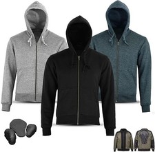 Men’s Motorcycle Aramid Hoodie CE Armor Protective Fleece Riding Jacket picture