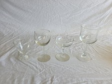 Vintage Clear Glass Stemware Mixed Lot of 4 Wine Cocktail Cordial Glasses picture