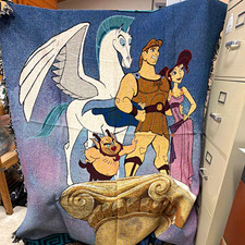 Disney Hercules & Pegasus Woven Fringed Throw Blanket, Rectangular Multicolor picture