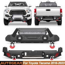 For 2016-2023 Toyota Tacoma Steel Front or Rear Bumper w/Lights & Sensor Holes picture