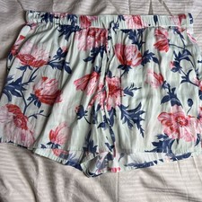 Joules Silky Shorts Size Large 14 With Flowe Print And Pockets picture