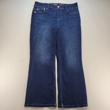 Spanx Kick Flare Jeans Women XL Blue High Rise Pull On Stretch Denim 21663R picture