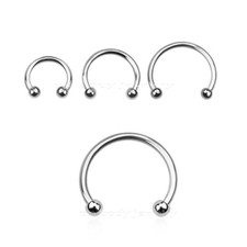 2pcs. 18G 2mm Ball Surgical Steel Horseshoe Circular Ear Labret Nose Septum picture