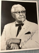 Colonel Harland Sanders Signed 8x10 Photo KFC Founder Vintage Autograph picture