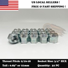 32PC ZINC 9/16-18 OPEN END BULGE ACORN LUG NUTS FIT DODGE RAM DURANGO DAKOTA picture