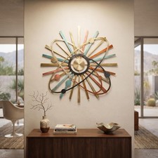 Atomic Metal Wall Art, Mid Century Modern Decor, Retro Atomic Art picture