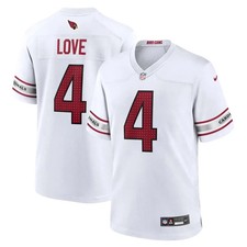 NEW~Arizona Cardinals Jeremiyah Love #4 White Game Jersey. picture