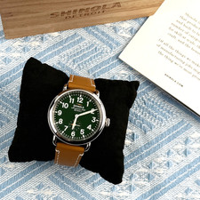 New Shinola The Runwell Green Dial Tan Leather Strap Quartz Men's Watch 41mm picture
